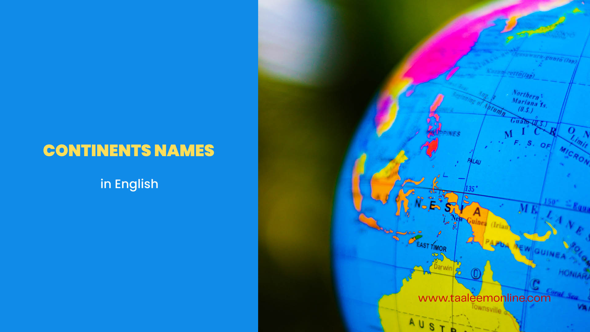 Continents Names in English