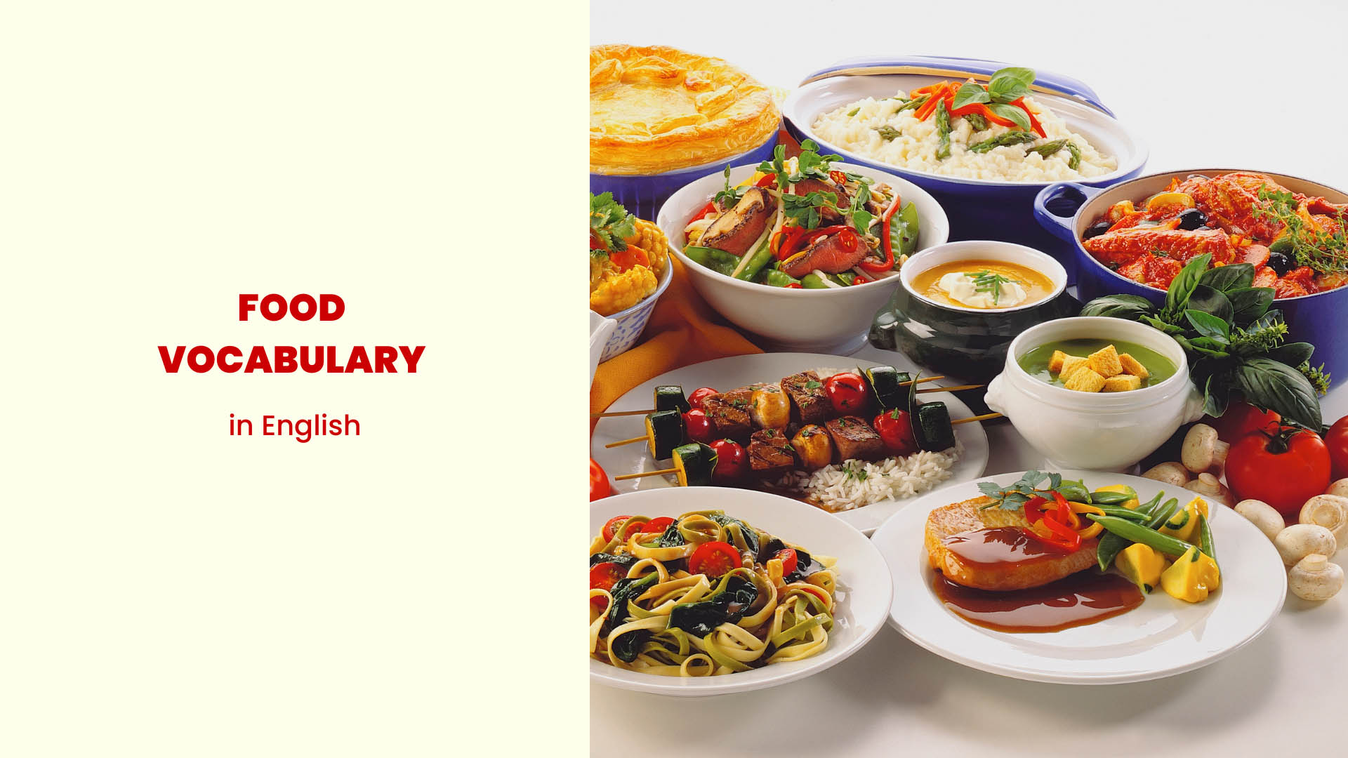 Learn different food names in English